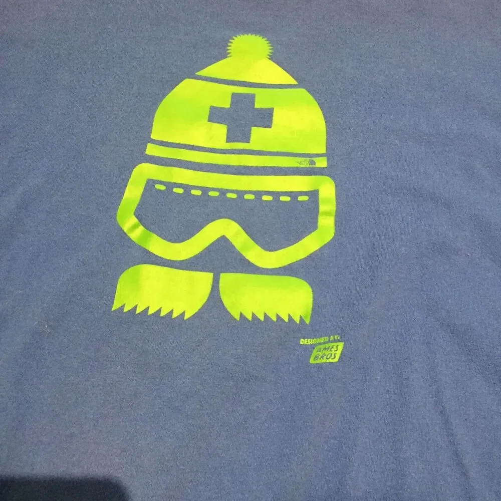 The North Face T-Shirt Mens Size XXL Blue Cotton Short Sleeve Ames Bros Ski Tee